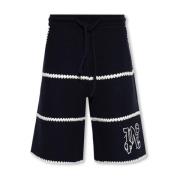 Palm Angels Ullshorts med logotyp Blue, Herr