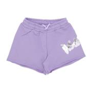 Disclaimer Logo Side Shorts Lila Streetwear Purple, Dam