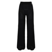 Twinset Wide Trousers Black, Dam