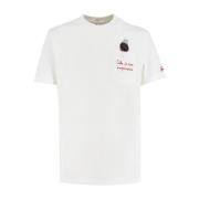 MC2 Saint Barth Bomull T-shirt med Front Print White, Herr
