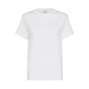 Brunello Cucinelli Vit Bomull Monili Kedja T-shirt White, Dam