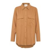 My Essential Wardrobe Diasmw Shirt Bluser Dijon Brown, Dam