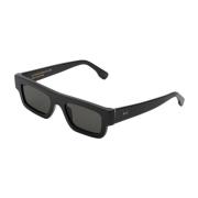 Retrosuperfuture Rektangulära svarta solglasögon med Zeiss-linser Blac...