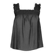 Co'Couture Smock Strap Top Bluse Ink Black, Dam