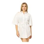 Hugo Boss Vit Skjortklänning med Korta ärmar White, Dam