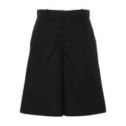 Jil Sander Svarta Bomull Poplin Skräddade Shorts Black, Dam