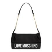 Love Moschino Logo Print Axelväska Black, Dam