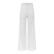 Guess Elegant Wide-Leg Casual Pants White, Dam