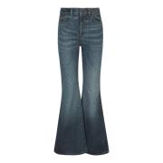 Chloé Dusky Blue Flared Jeans för Kvinnor Blue, Dam