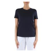 Sun68 Piquet Bomull T-shirt med Strass Logo Blue, Dam