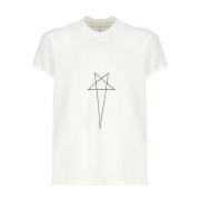 Rick Owens Vit Bomull T-shirt med Logodetalj White, Herr
