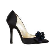 Ines De La Fressange Paris Svarta Blomma Pumps Elegant Stil Black, Dam