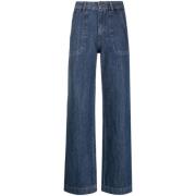 A.p.c. Wide-Leg Indigo Delave Jeans Blue, Dam
