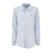 Polo Ralph Lauren Linneskjorta med pärlemorknappar Blue, Dam