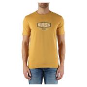 Guess Stretch Bomull Slim Fit Logo T-shirt Yellow, Herr