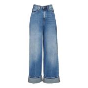 Icon Denim Klassiska Denim Jeans med Manschetter Blue, Dam