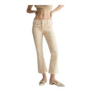 Liu Jo Cropped byxor med flätad detalj Beige, Dam