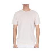 Daniele Fiesoli Bomull T-shirt med Ribbade muddar White, Herr