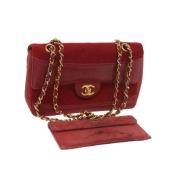 Chanel Vintage Pre-owned Bomull axelremsvskor Red, Dam