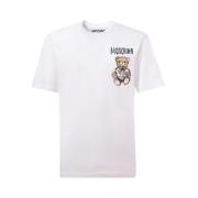 Moschino Vit Logo Print T-shirt White, Herr