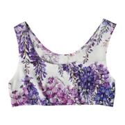 Dolce & Gabbana Blommig ikoniskt loggad cropped topp Multicolor, Dam