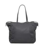 Prada Vintage Pre-owned Canvas axelremsvskor Black, Dam