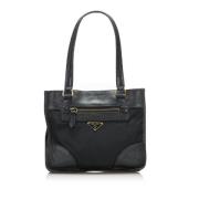 Prada Vintage Pre-owned Canvas axelremsvskor Black, Dam