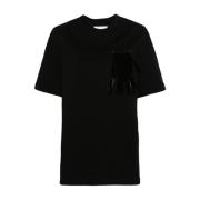 Jil Sander Svart Bomull Jersey Crew Neck T-shirt Black, Dam