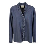 Momoni Röd Denim Skjorta Blue, Dam