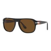 Persol Mörkgrön/brun solglasögon Jean PO 3310S Black, Unisex