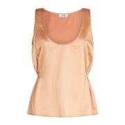 Jijil Silkeblandning Terracotta Tank Top Brown, Dam