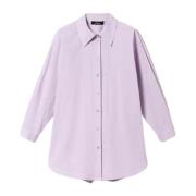 Twinset Klassisk Poplin Skjorta med Broderi Purple, Dam