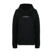 Maison Margiela Svart Logo-Print Hoodie Sweater Black, Herr