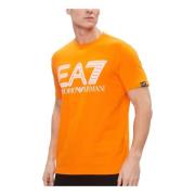 Emporio Armani EA7 Orange Tiger T-Shirt med Logotyptryck Orange, Herr
