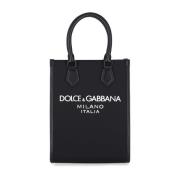 Dolce & Gabbana Svart Liten Logoskulderväska Black, Herr