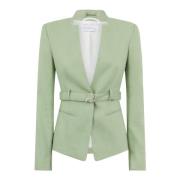 Patrizia Pepe Grön Blazer med Vadderade Axlar Green, Dam