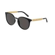 Dolce & Gabbana Sfäriska Metall Solglasögon Brun eller Svart Black, Da...