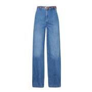 Liu Jo Utställda jeans med flätat bälte Blue, Dam
