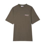 Balenciaga Bomulls-T-shirt med broderad logga Green, Herr