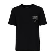Max Mara Svart Jersey T-shirt med Cameluxe-ficka Black, Dam