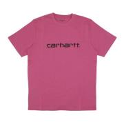 Carhartt Wip Script Tee Magenta/Black Streetwear Pink, Herr