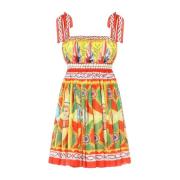 Dolce & Gabbana Veckad chiffong miniklänning Multicolor, Dam