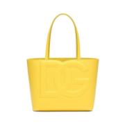Dolce & Gabbana Quiltad Kanariegul Läder Toteväska Yellow, Dam