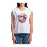 Liu Jo Tryckt T-shirt för kvinnor White, Dam