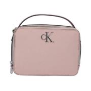 Calvin Klein Rosa dragkedja handväska med axelrem Pink, Dam