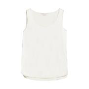 Max Mara Vit Topp Pan White, Dam