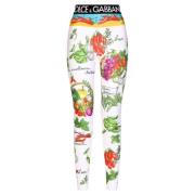 Dolce & Gabbana Ikoniska Logo Leggings Elastisk Design Multicolor, Dam