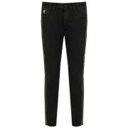 One Teaspoon Svarta Skinny Jeans med Guld Detaljer Black, Dam