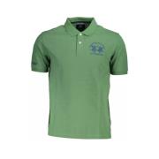 La Martina Grön Bomull Polo Shirt, Kortärmad, Logobroderi Green, Herr