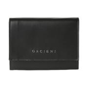 Orciani Svart läderplånbok med anti-klonblock Black, Dam